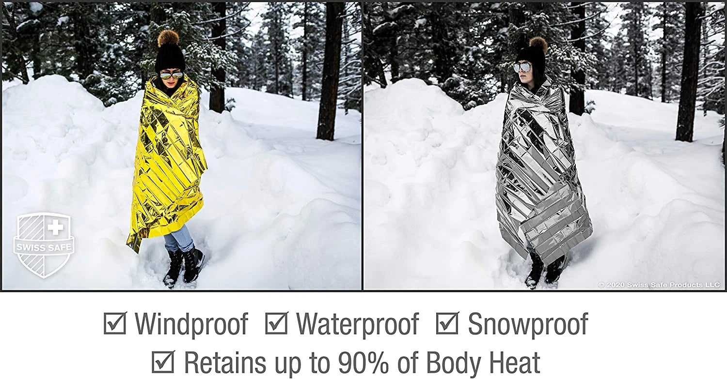 Outdoor Emergency Gold-Silver Survival Blanket – Waterproof Thermal Rescue Blanket 130x210cm